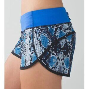 Lululemon Run Speed Short 2.5" Rare Ziggy Snake Caspian Blue Size 4